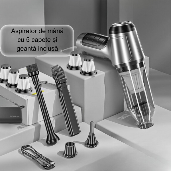 Aspirator auto portabil, cu incarcare USB